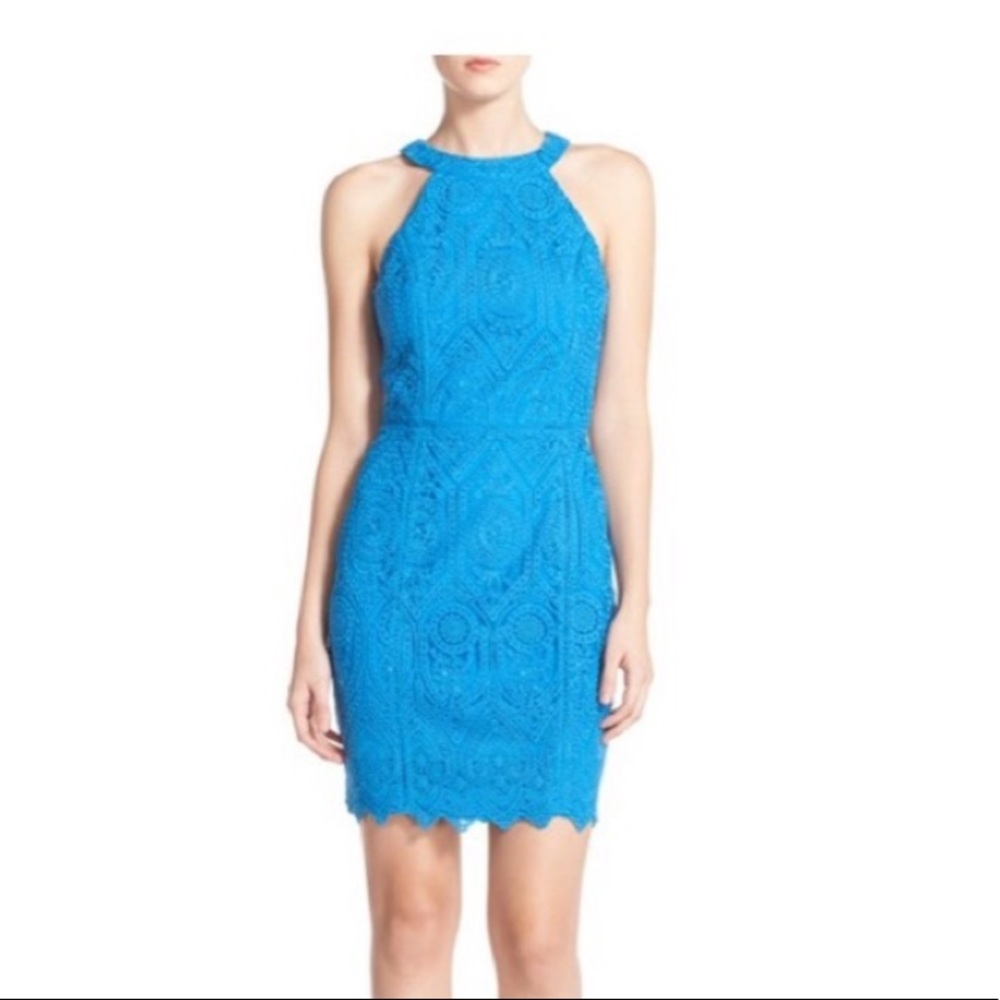 Lace blue dress